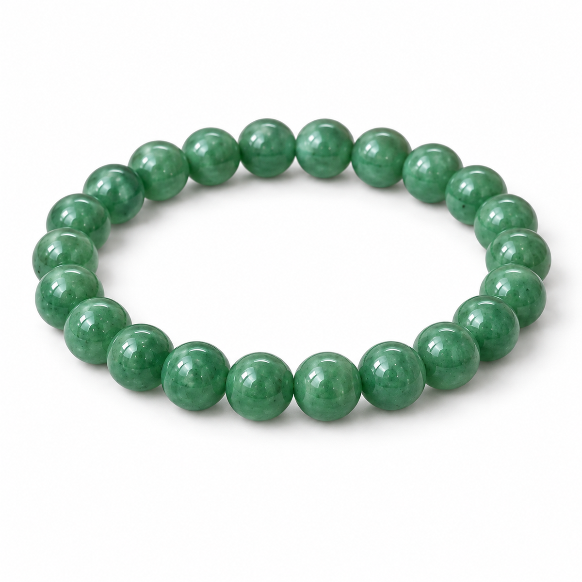 Bracelet en Aventurine Verte Foncée 8 mm – Chance et Harmonie