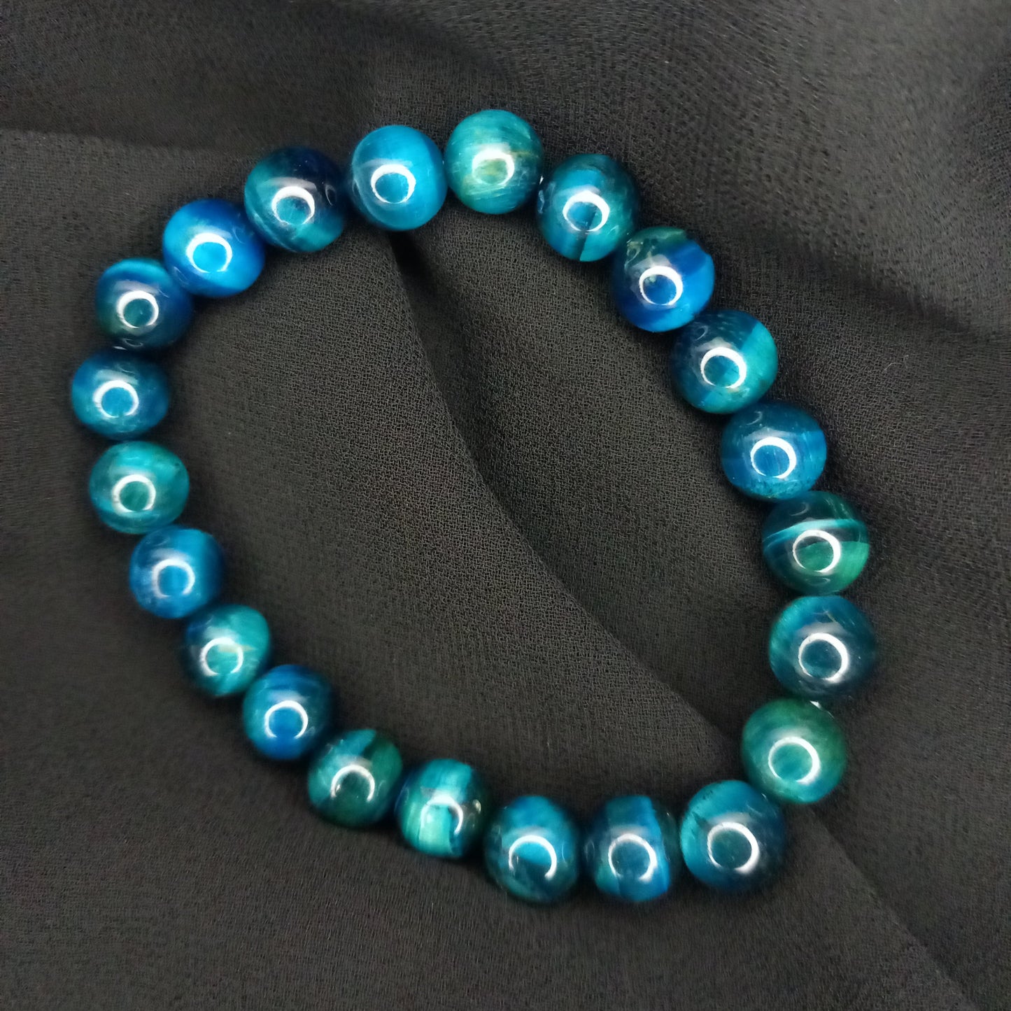 Bracelet Apatite Bleue 8 mm – Clarté & Confiance - Bonheur de Lune