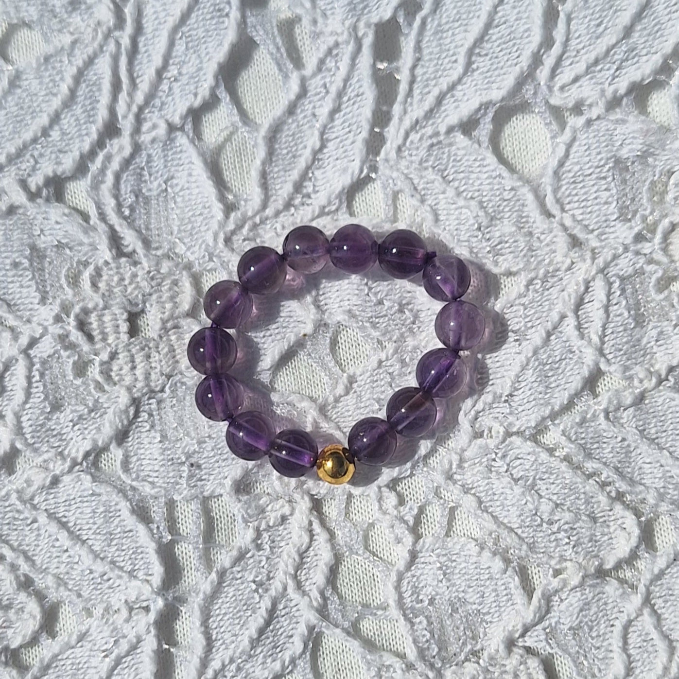 Bague Élastique Pierres d'Améthyste "Clarté et Apaisement" - Bonheur de Lune