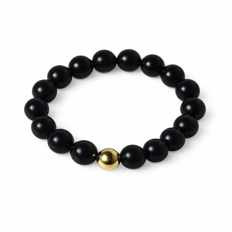Bague Élastique Pierres d'Obsidienne "Ancrage et Protection"