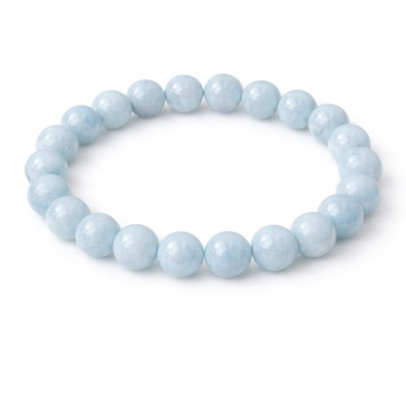 Bracelet Aigue-Marine 8 mm – apaisement et communication – Bonheur de Lune