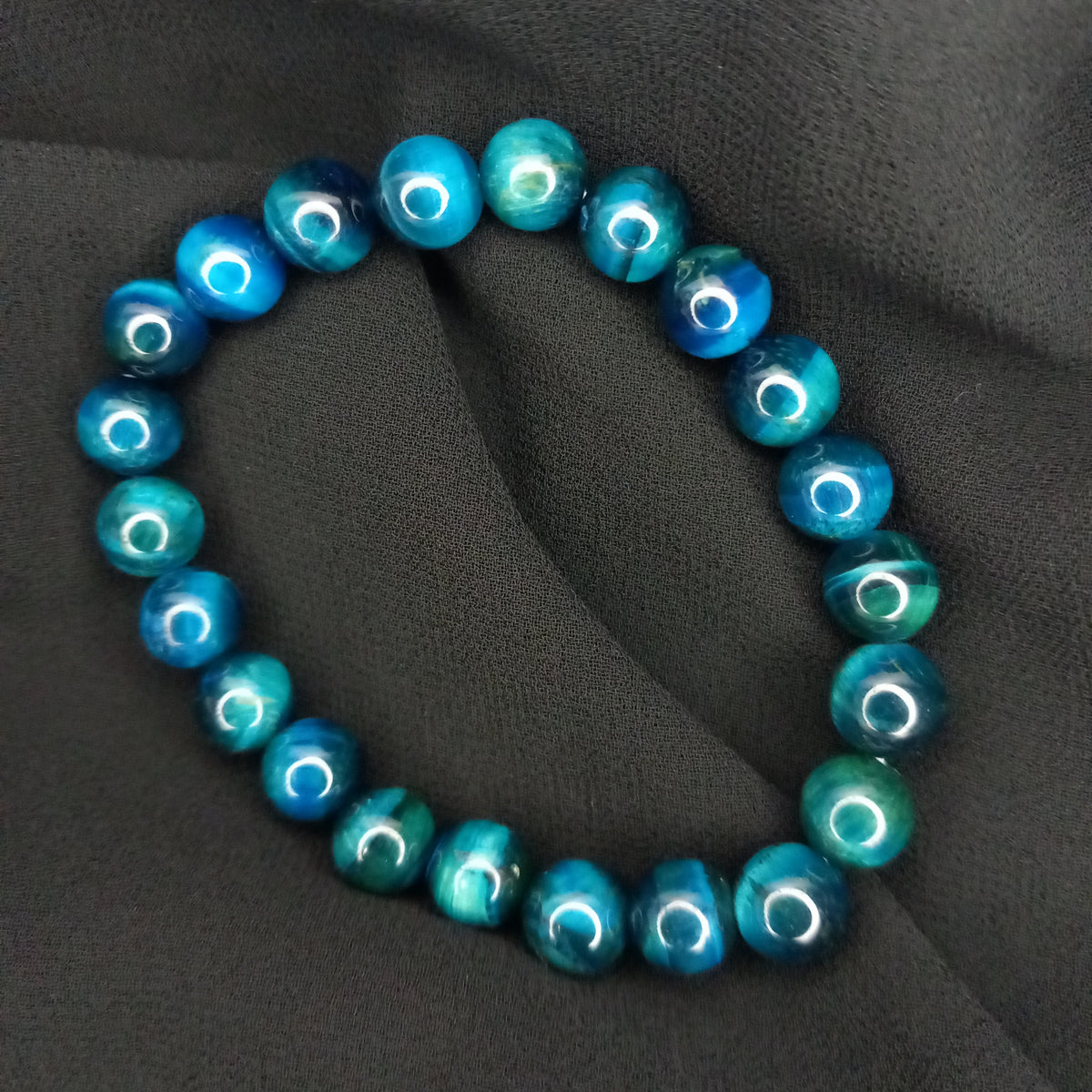 Bracelet Apatite Bleue 8 mm – Clarté & Confiance – Bonheur de Lune