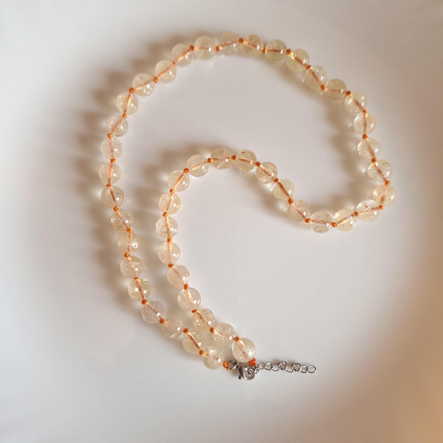 Collier Citrine 8 mm – Joie & Clarté – Acier Inoxydable - Bonheur de Lune