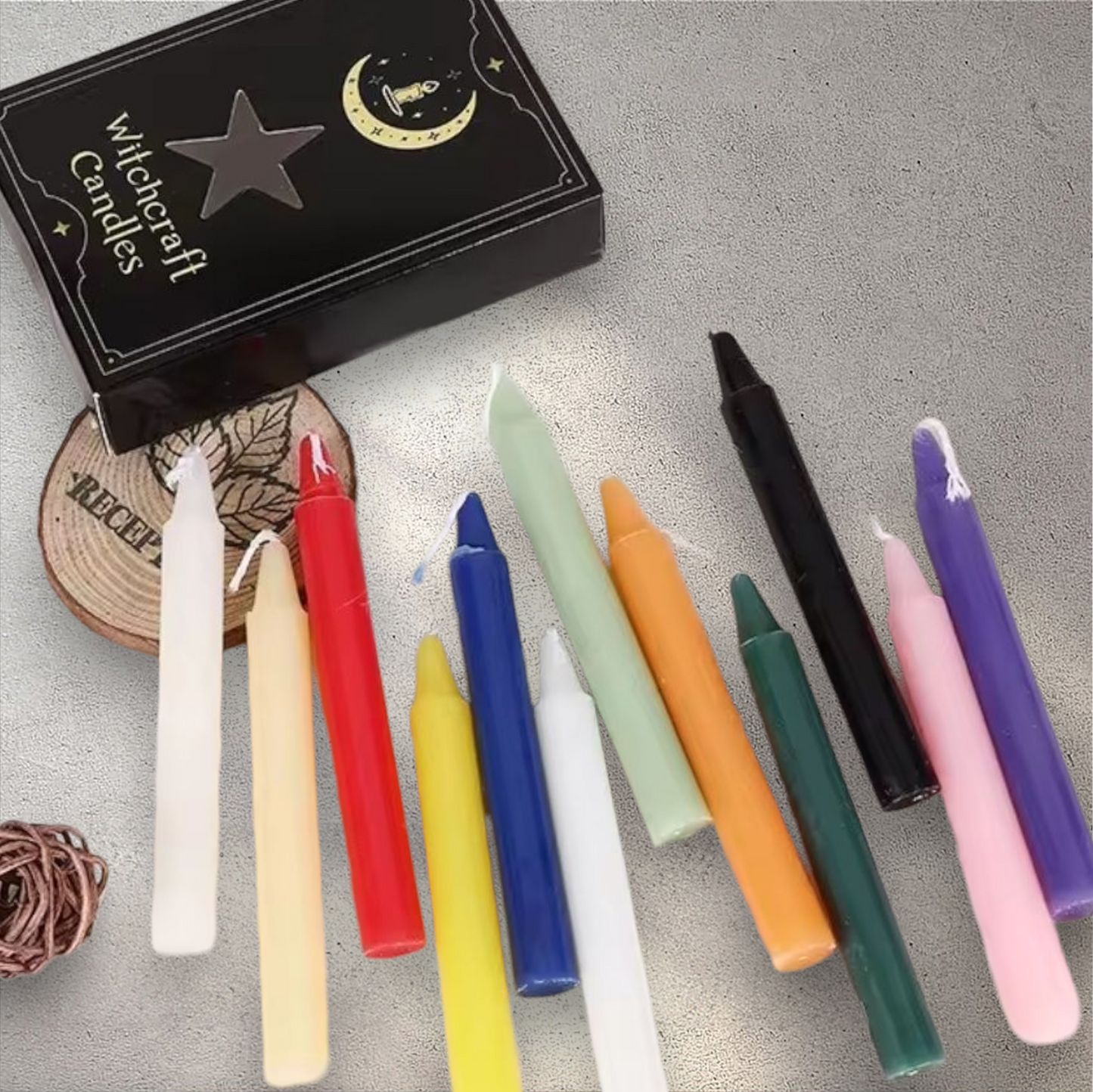 Pack 12 Bougies Witchcraft – Rituels, Méditation & Décoration Ésotérique - Bonheur de Lune