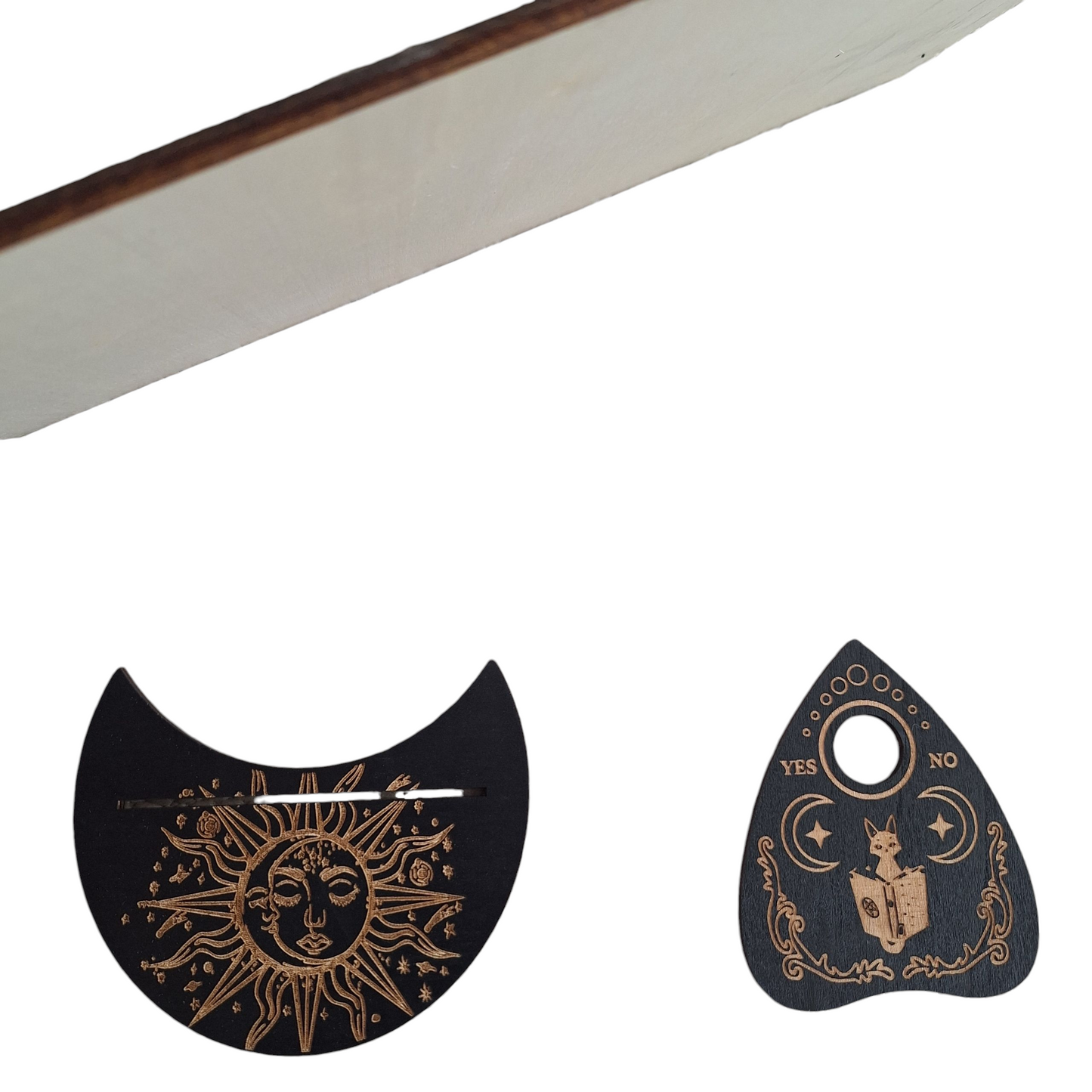 Planche de Ouija Chat & Soleil – Protection & Lumière - Bonheur de Lune