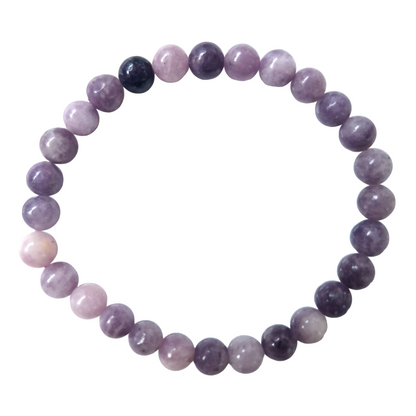 Bracelet Lépidolite 6 mm – Sérénité & Équilibre Émotionnel - Bonheur de Lune