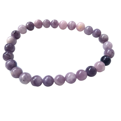 Bracelet Lépidolite 6 mm – Sérénité & Équilibre Émotionnel - Bonheur de Lune