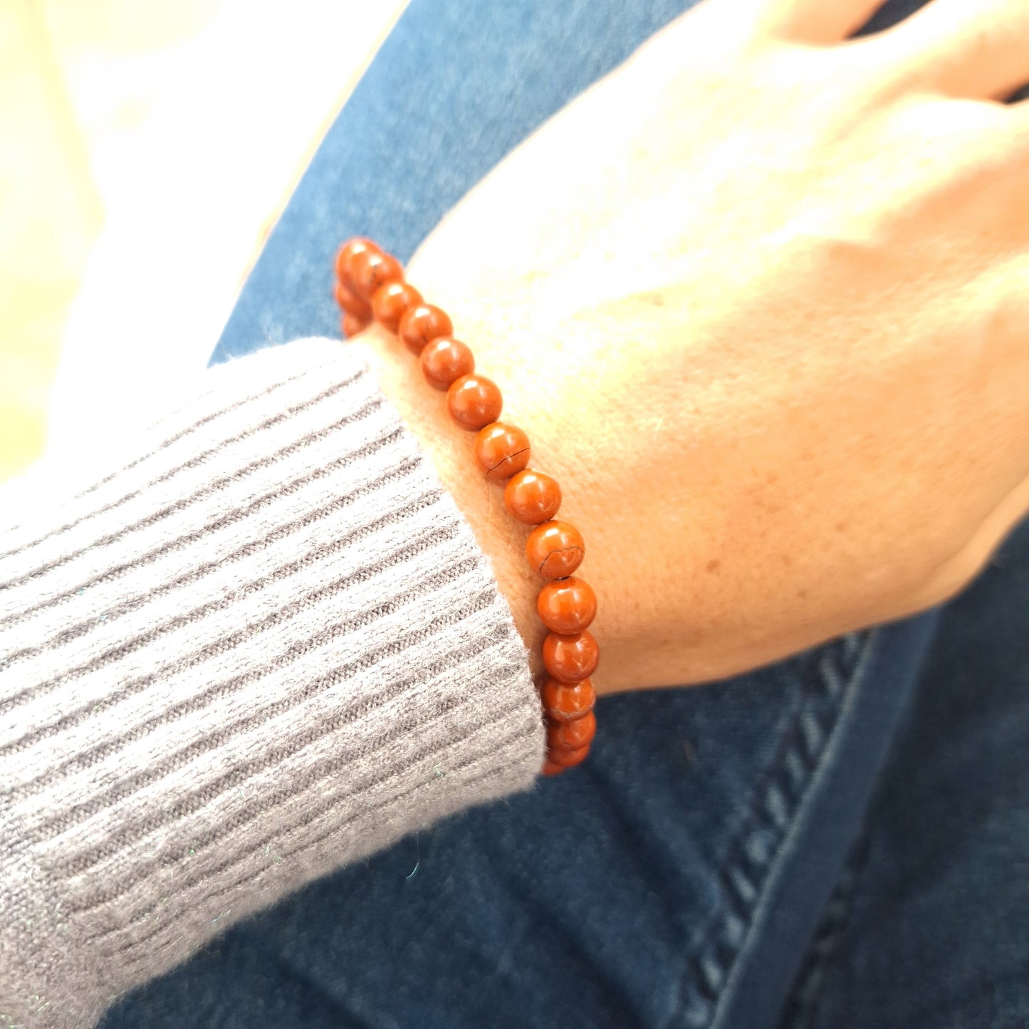 Bracelet Jaspe Rouge 6 mm – Énergie & Ancrage Intérieur - Bonheur de Lune