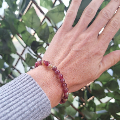 Bracelet Rubellite 6 mm – Vitalité & Confiance Intérieure - Bonheur de Lune