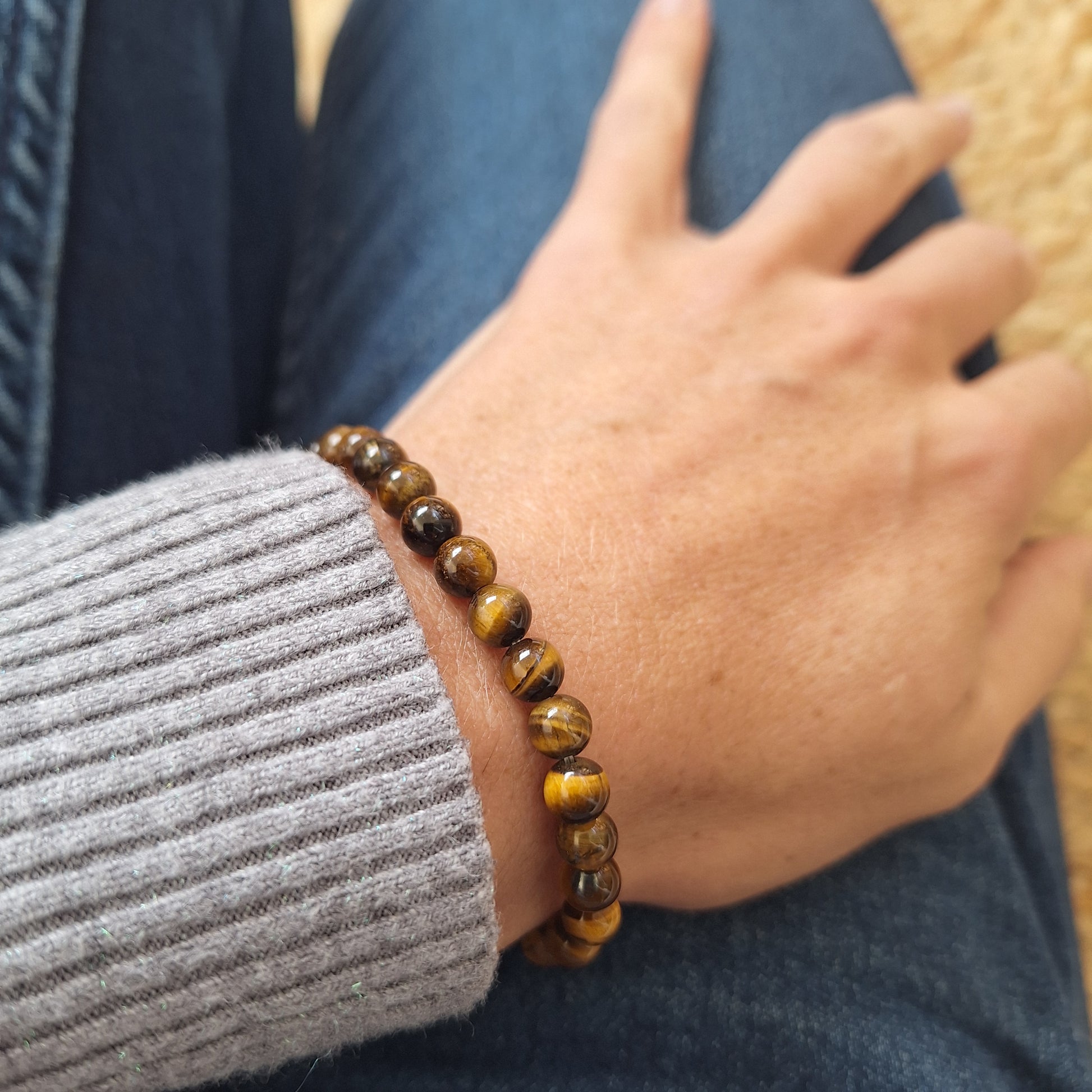 Bracelet Œil de Tigre 6 mm – Protection & Confiance Intérieure - Bonheur de Lune