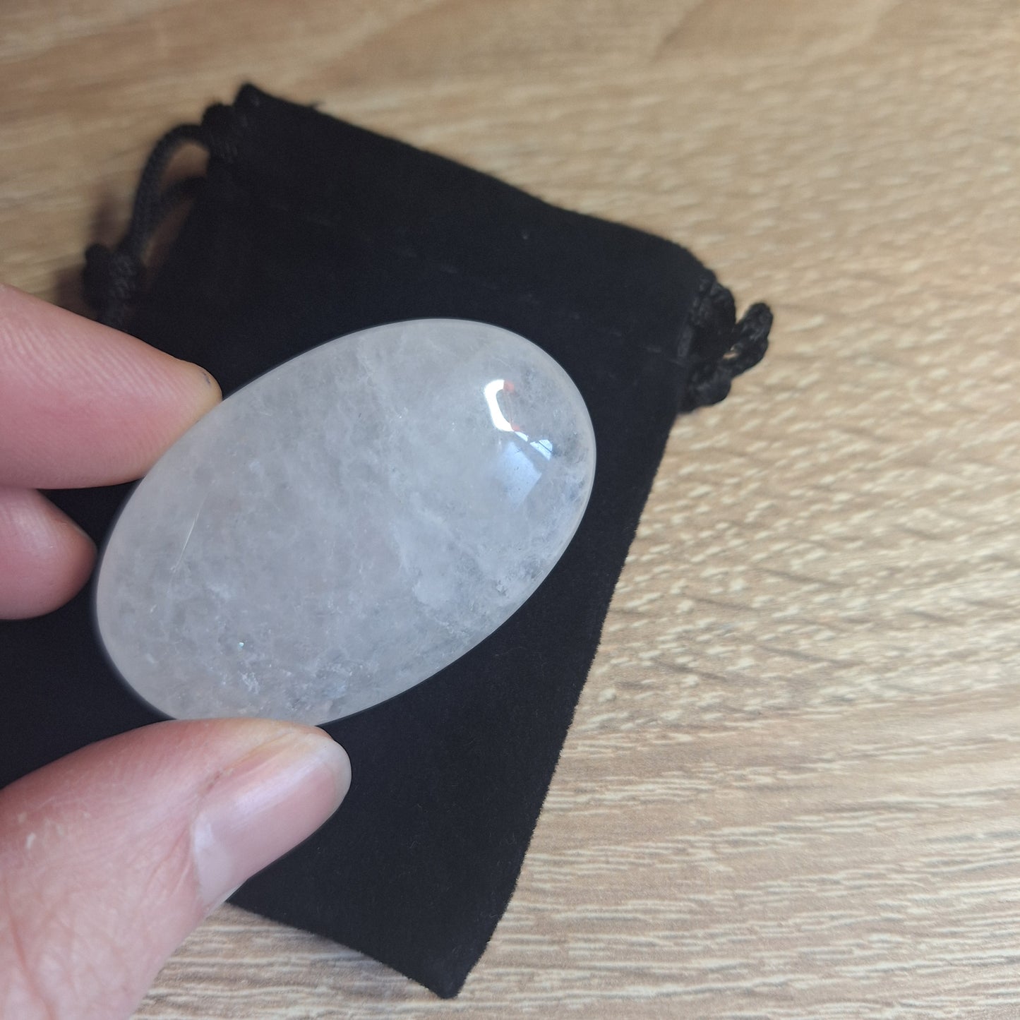 Pierre de poche Quartz Blanc Lithothérapie 4,5 x 3 cm - Pierre Naturelle Bien-être, Amplification et Harmonie - Bonheur de Lune