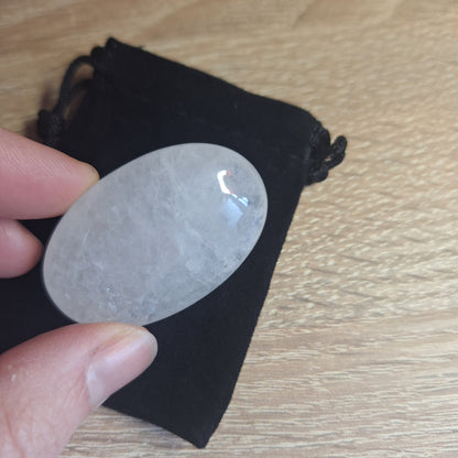 Pierre de poche Quartz Blanc Lithothérapie 4,5 x 3 cm - Pierre Naturelle Bien-être, Amplification et Harmonie - Bonheur de Lune