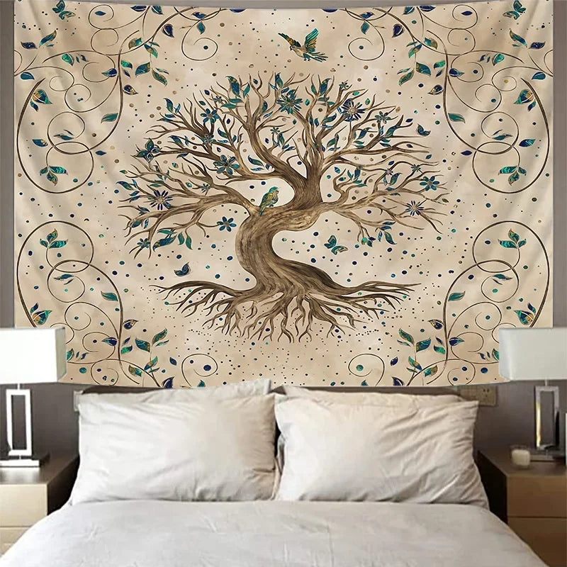 Elégance Naturelle : Tenture Murale Arbre et Feuilles 75x100 cm - Bonheur de Lune
