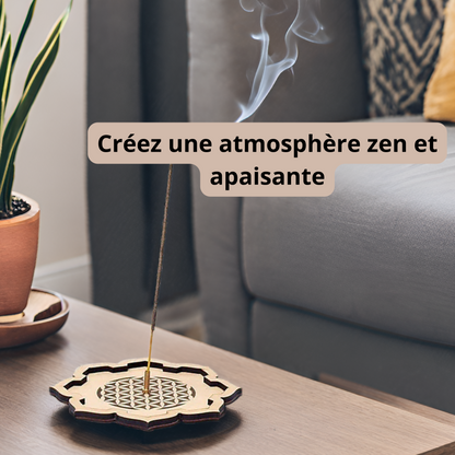 Porte-Encens Fleur de Vie – Élégance et Énergie Sacrée - Bonheur de Lune