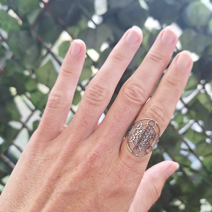 Bague Cube de Métatron – Acier Inoxydable Doré ou Argenté – Protection & Harmonie - Bonheur de Lune