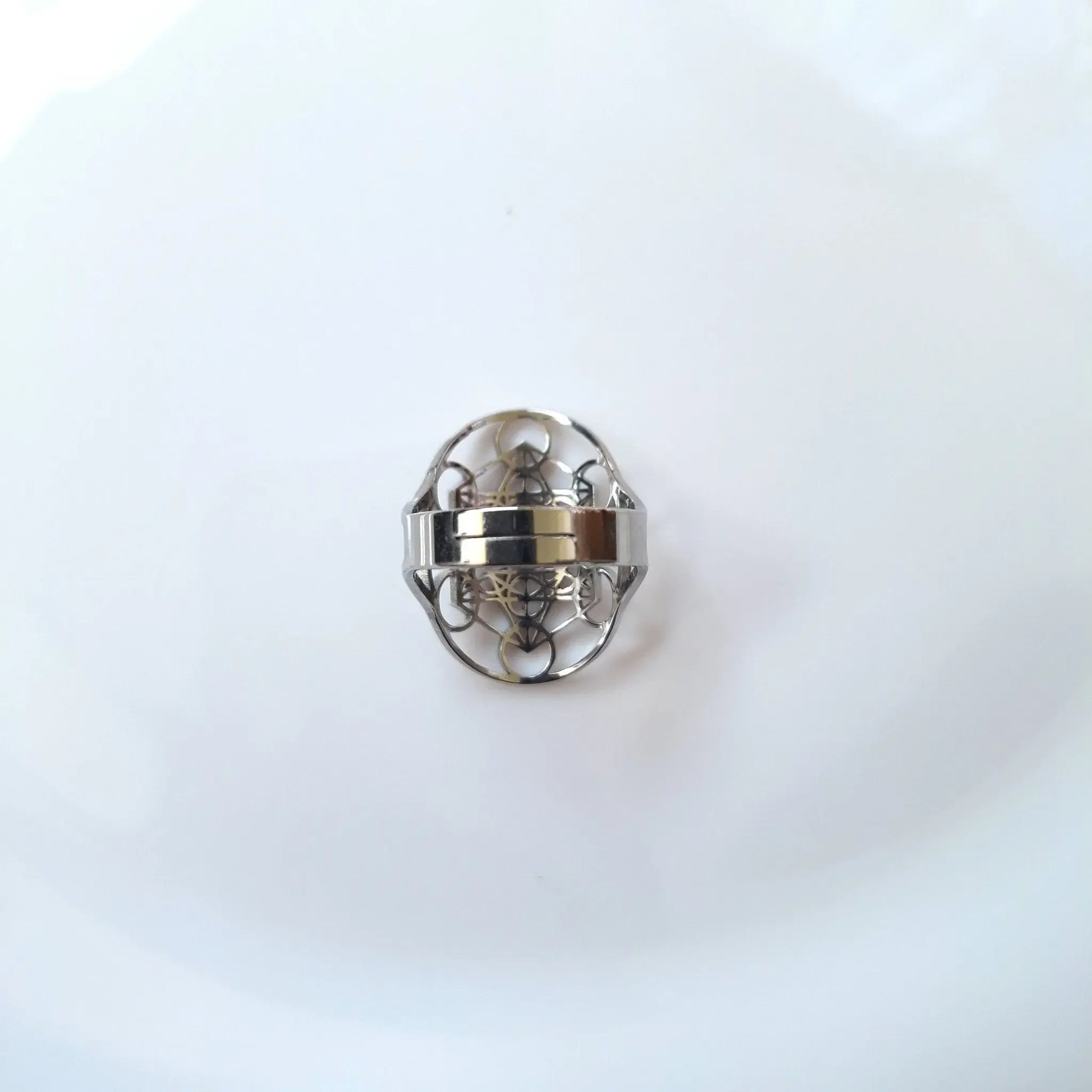 Bague Cube de Métatron – Acier Inoxydable Doré ou Argenté – Protection & Harmonie - Bonheur de Lune