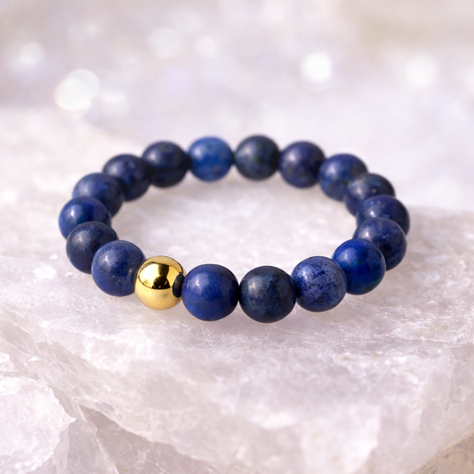 Bague lapis lazuli 4 mm Bonheur de Lune