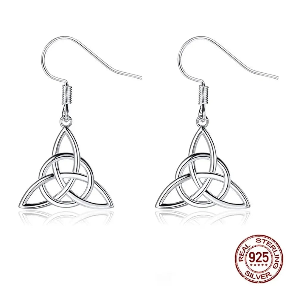 Boucles_d_Oreilles_Triskel_Sorci_res_quilibre_Harmonie_Argent_Sterling_et_Acier_Inoxydable - Bonheur de Lune