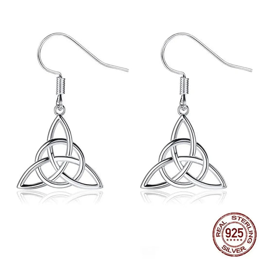 Boucles_d_Oreilles_Triskel_Sorci_res_quilibre_Harmonie_Argent_Sterling_et_Acier_Inoxydable - Bonheur de Lune