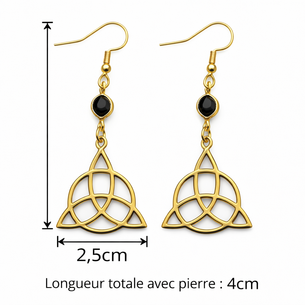 Boucles d’Oreilles Triskel Sorcières – Équilibre & Harmonie – Acier Inoxydable