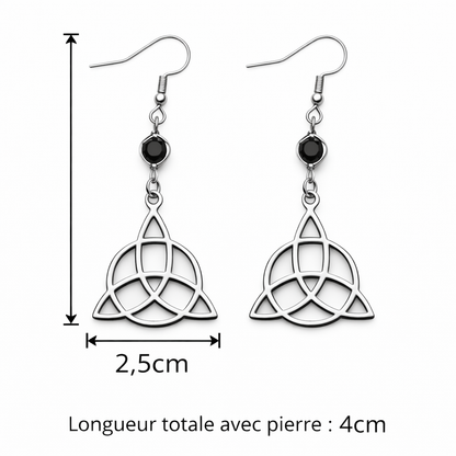 Boucles d’Oreilles Triskel Sorcières – Équilibre & Harmonie – Acier Inoxydable