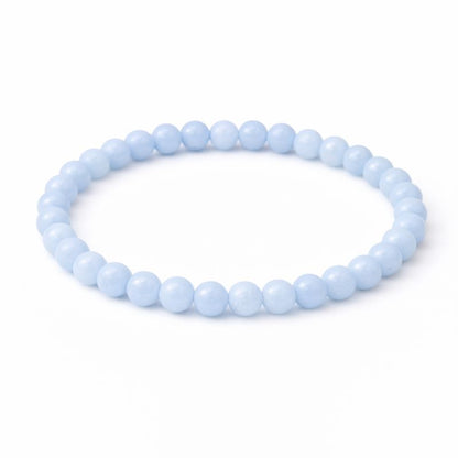 Bracelet en Angélite 6 mm – Douceur et Apaisement