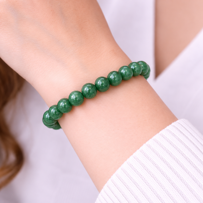 Bracelet en aventurine vert foncé 8 mm Bonheur de Lune