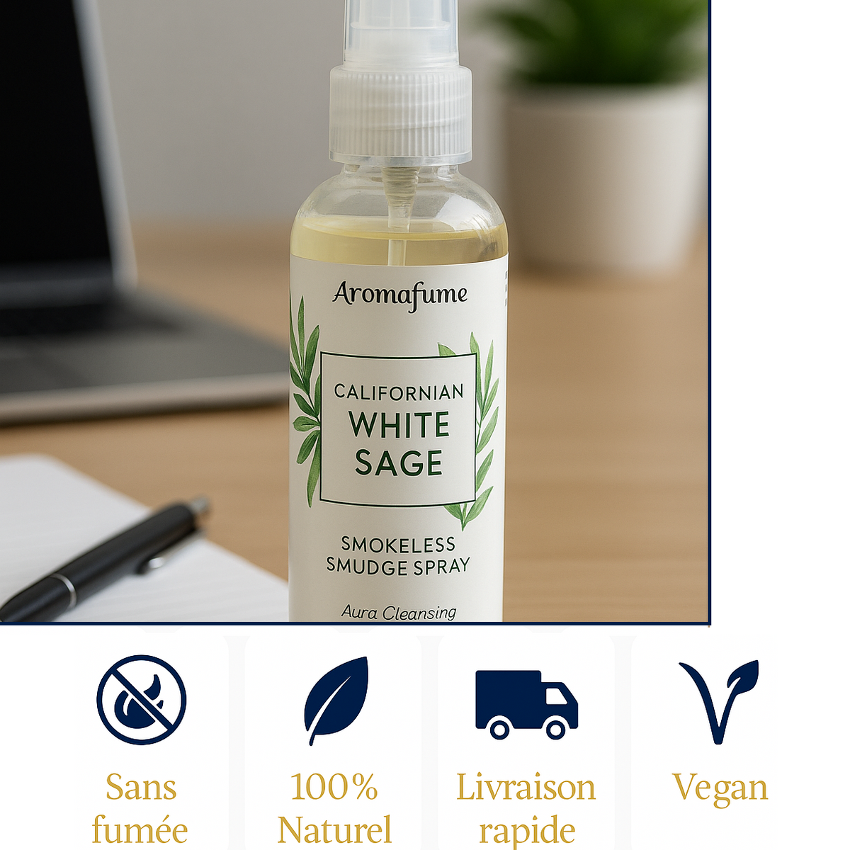 Brume purificatrice à la sauge blanche 100 ml - Bonheur de Lune