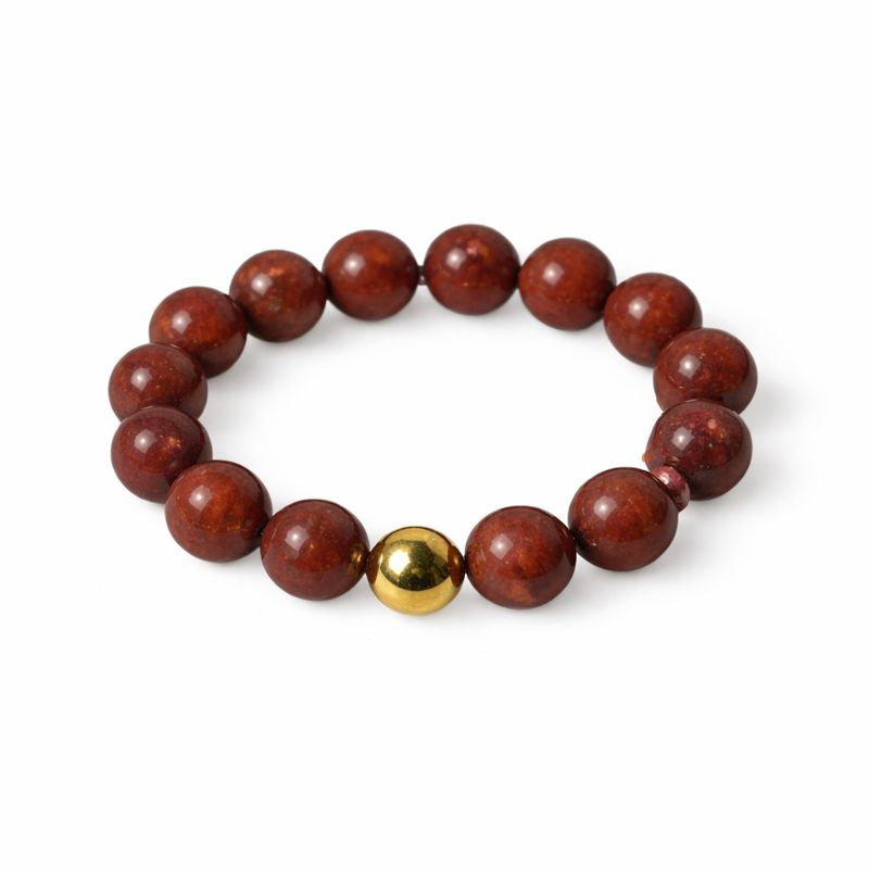 Bague Élastique Pierres de Jaspe Rouge "Énergie et Confiance"