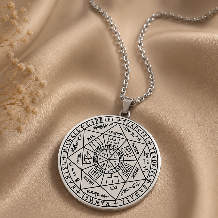 Collier Talisman des 7 Archanges - Protection Spirituelle et Énergie Positive - Acier Inoxydable - Doré ou Argenté