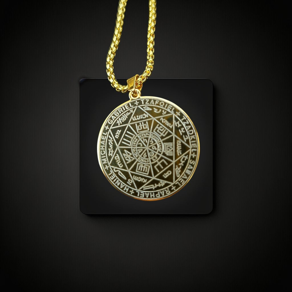 Collier Talisman des 7 Archanges – Protection & Puissance – Acier Inoxydable Doré ou Argenté - Bonheur de Lune