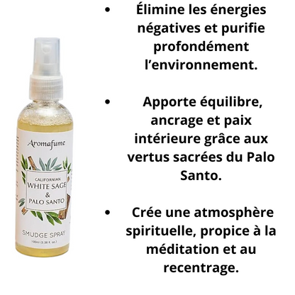 Brume Purifiante Sauge Blanche & Palo Santo – Énergie Sacrée & Sérénité (100 ml) - Bonheur de Lune