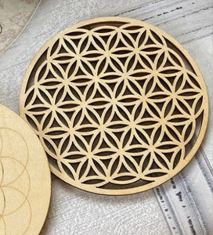 Fleur de Vie en Bois 14 cm – Protection, harmonie et énergie sacrée - Bonheur de Lune