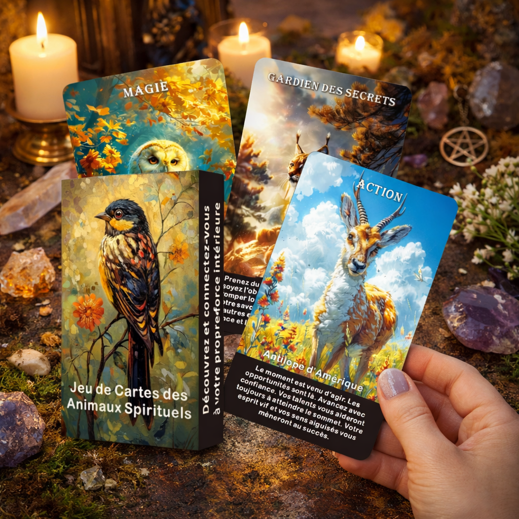 Jeu de carte oracle des animaux Bonheur de Lune boutique esotérique en ligne