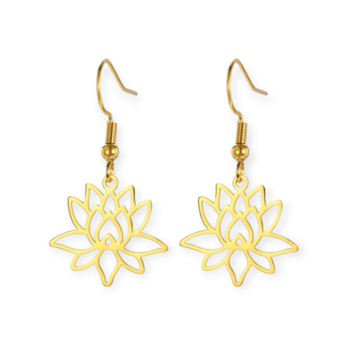 Boucles d’Oreilles Lotus – Pureté & Éveil Spirituel – Acier Inoxydable Doré ou Argenté - Bonheur de Lune