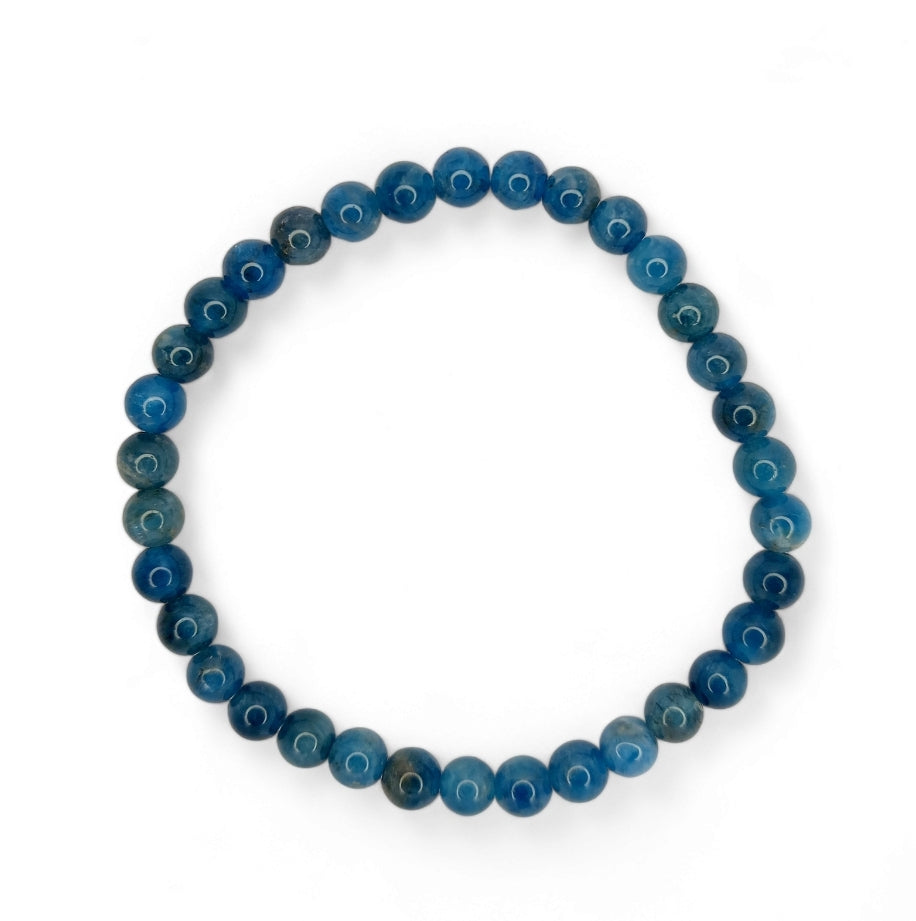 Bracelet Apatite Bleue 6 mm – Clarté, Confiance & Expression - Bonheur de Lune
