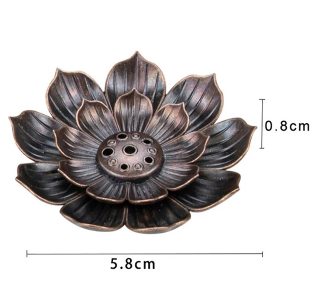 Porte-Encens en Forme de Lotus Couleur Cuivre - Bonheur de Lune