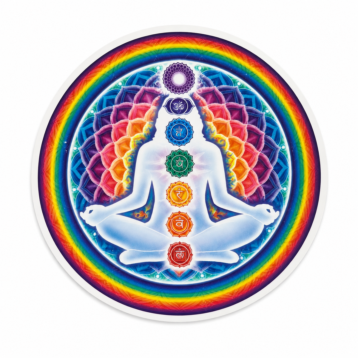 Adhésif fenêtre 7 Chakras Corps de Lumière – décoration énergétique – Bonheur de Lune