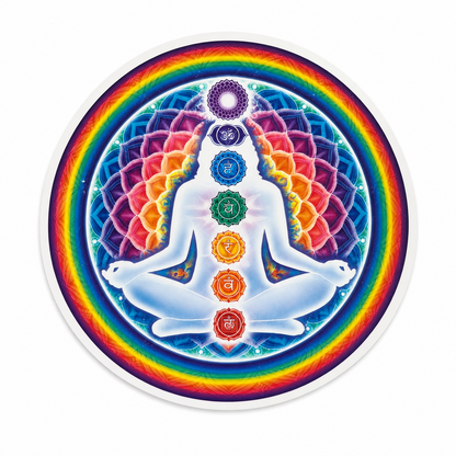 Adhésif fenêtre 7 Chakras Corps de Lumière – décoration énergétique – Bonheur de Lune