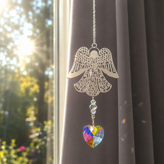 Attrape-soleil Suspension Ange Cœur de Cristal – Bonheur de Lune