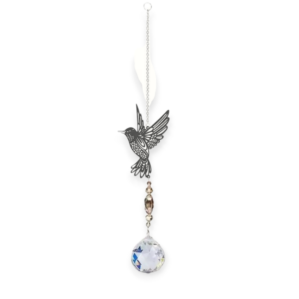 Attrape-soleil Colibri en cristal et métal argenté – Bonheur de Lune
