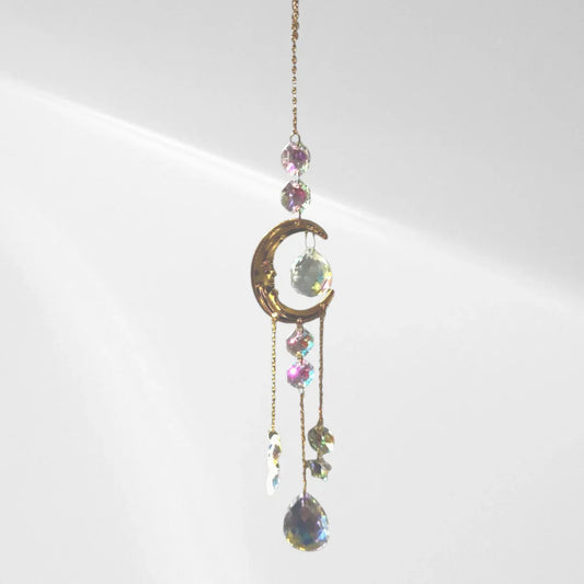 Attrape-Soleil Lune Dorée – Élégance céleste et magie lumineuse – Bonheur de Lune