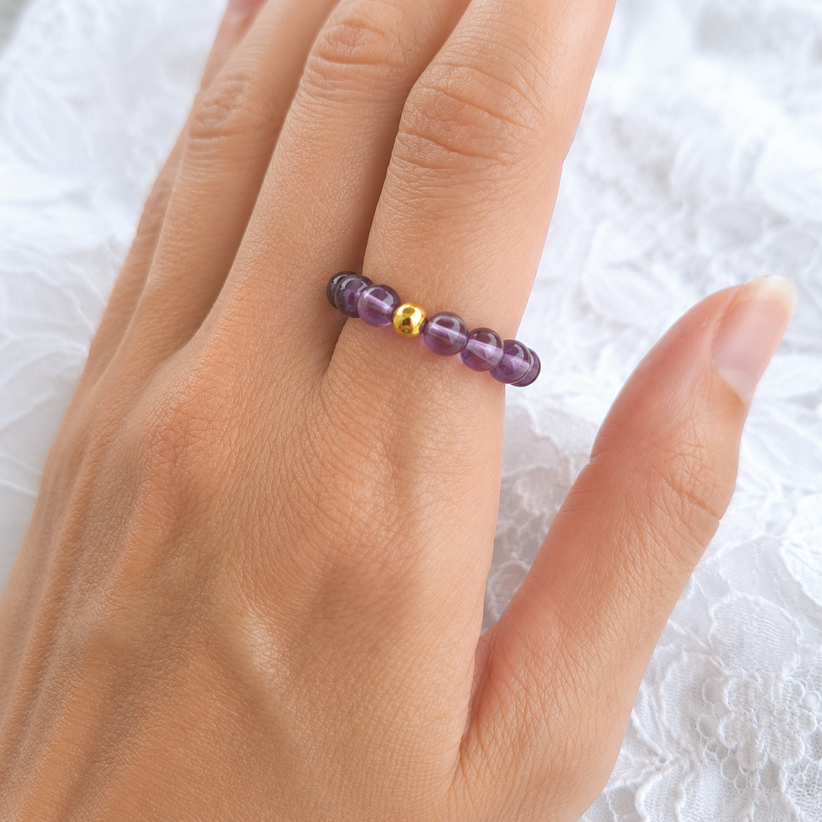 Bague en Améthyste naturelle – sérénité et clarté – Bonheur de Lune