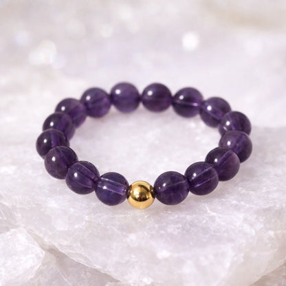 Bague Améthyste en pierre naturelle – bijou violet – Bonheur de Lune