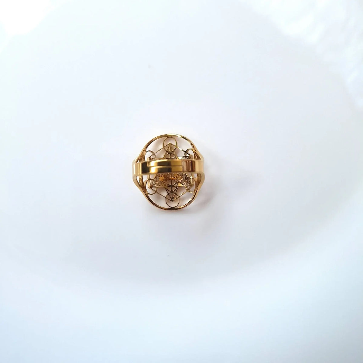 Bague Cube de Métatron – Acier Inoxydable Doré ou Argenté – Protection & Harmonie – Bonheur de Lune