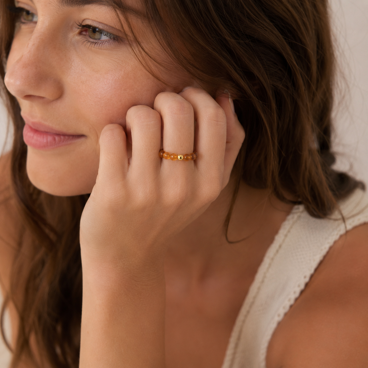 Bague Citrine en Pierre Naturelle – Énergie, Joie et Positivité