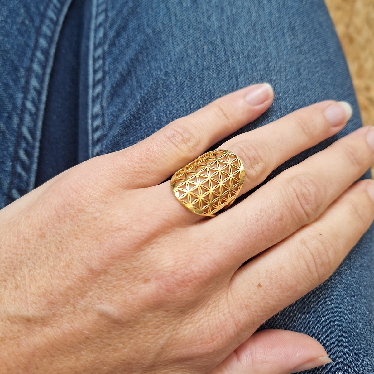 Bague Fleur de Vie "Élégance & Énergie Sacrée" – Bonheur de Lune