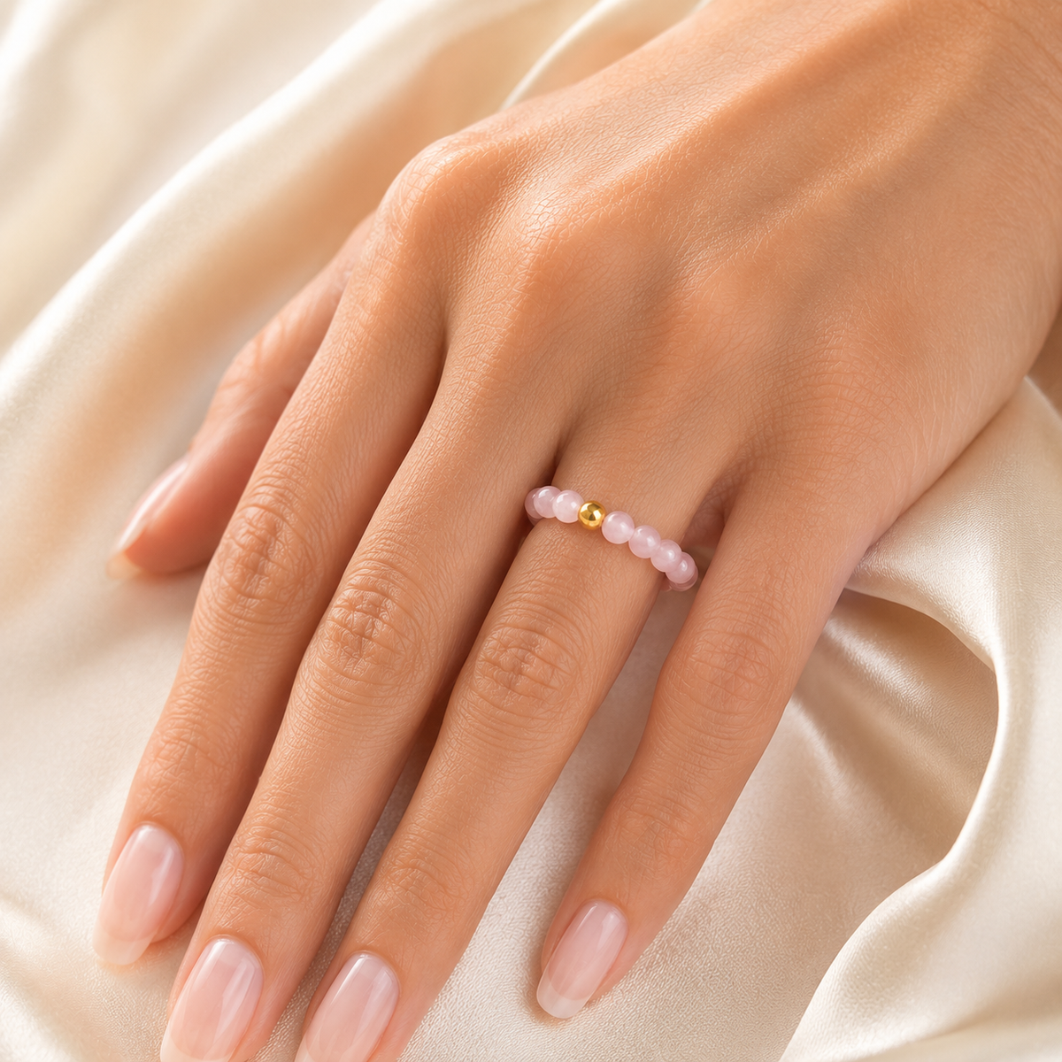 Bague Quartz Rose en pierre naturelle – douceur et harmonie – Bonheur de Lune
