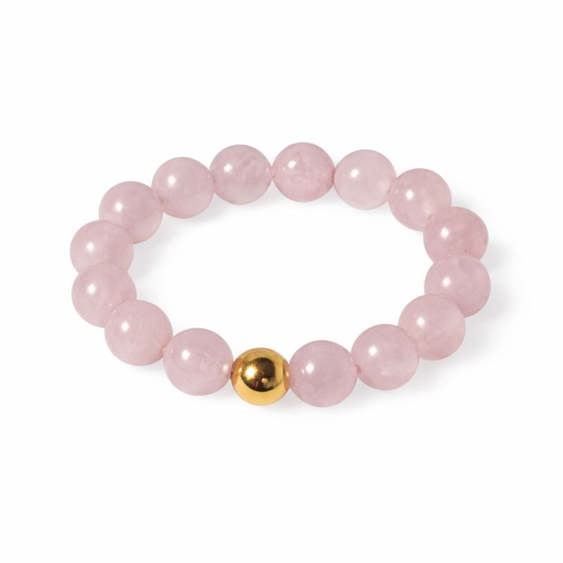 Bague en Quartz Rose naturel – perles roses – Bonheur de Lune
