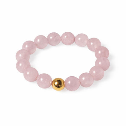 Bague en Quartz Rose naturel – perles roses – Bonheur de Lune